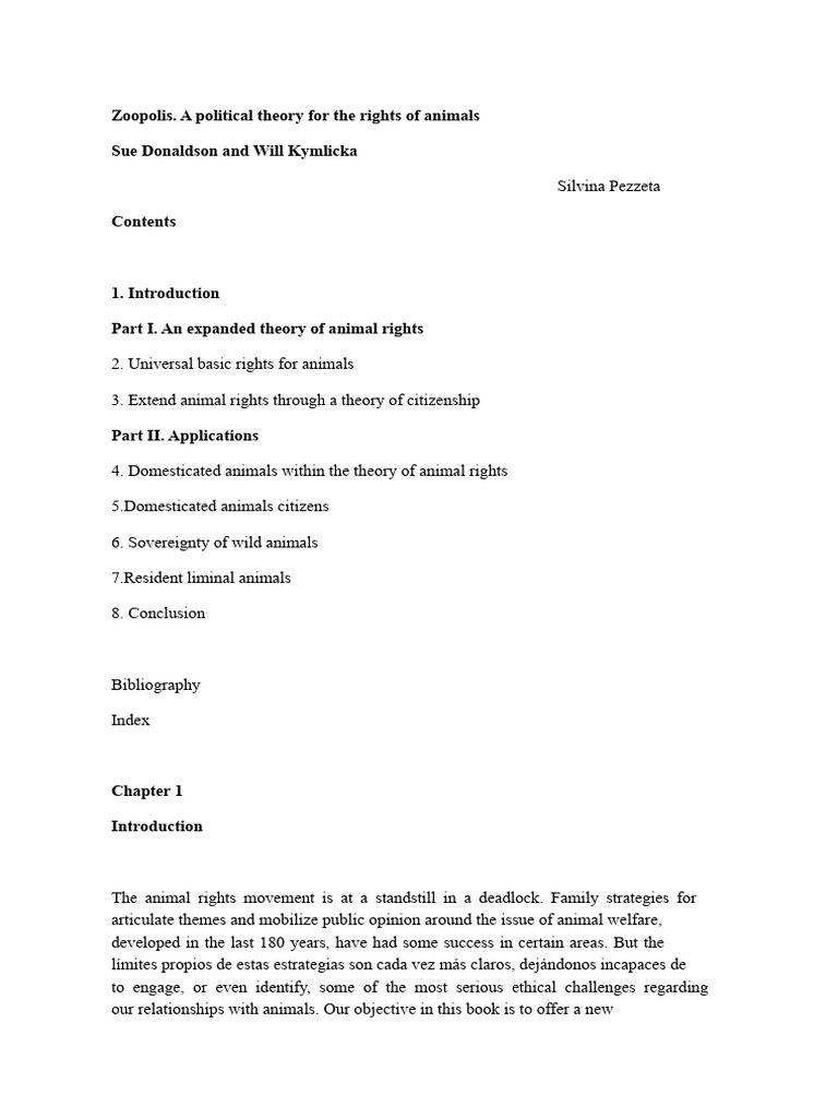 Zoopolis1y2 | PDF | Animal Rights | Animal Welfare