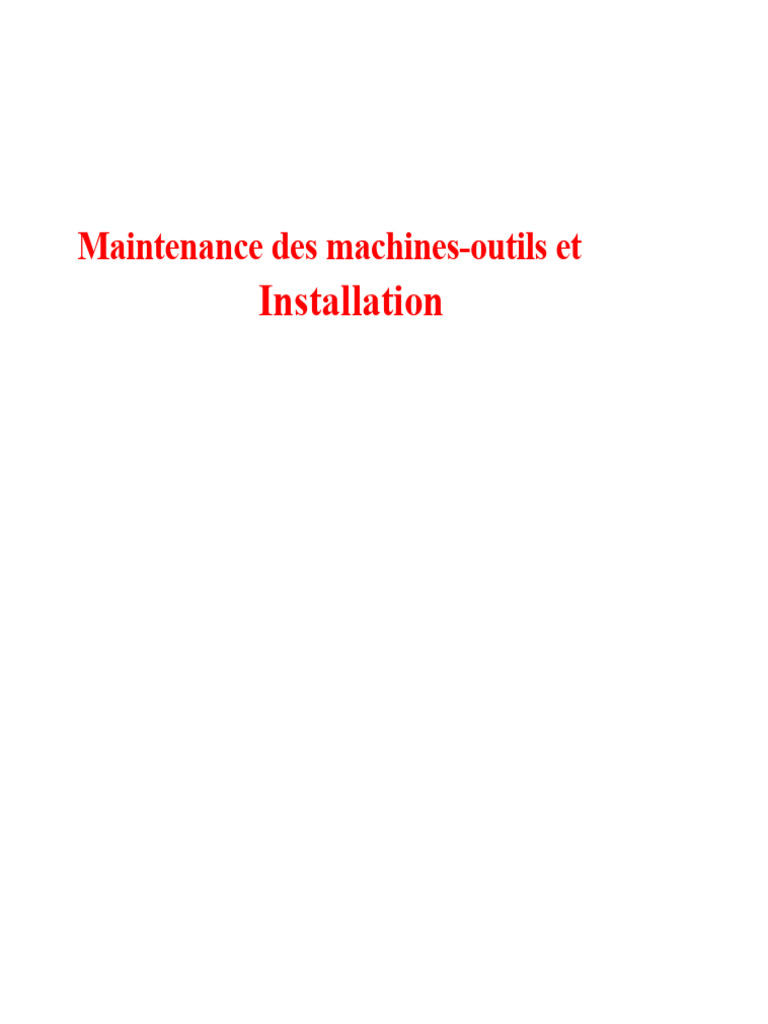 Maintenance et installation des machines-outils | PDF | Corde | Béton