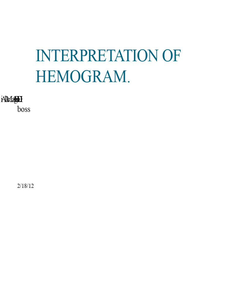 Hemogram Interpretation Guide | PDF | Anemia | White Blood Cell