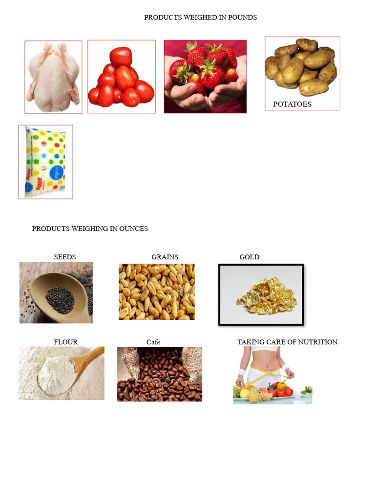 PRODUCTS THAT ARE WEIGHED IN POUNDS | PDF