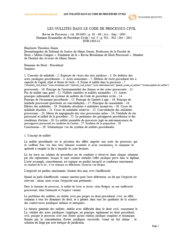 Nullités dans le Code de Procédure Civile | PDF | Loi | Justice