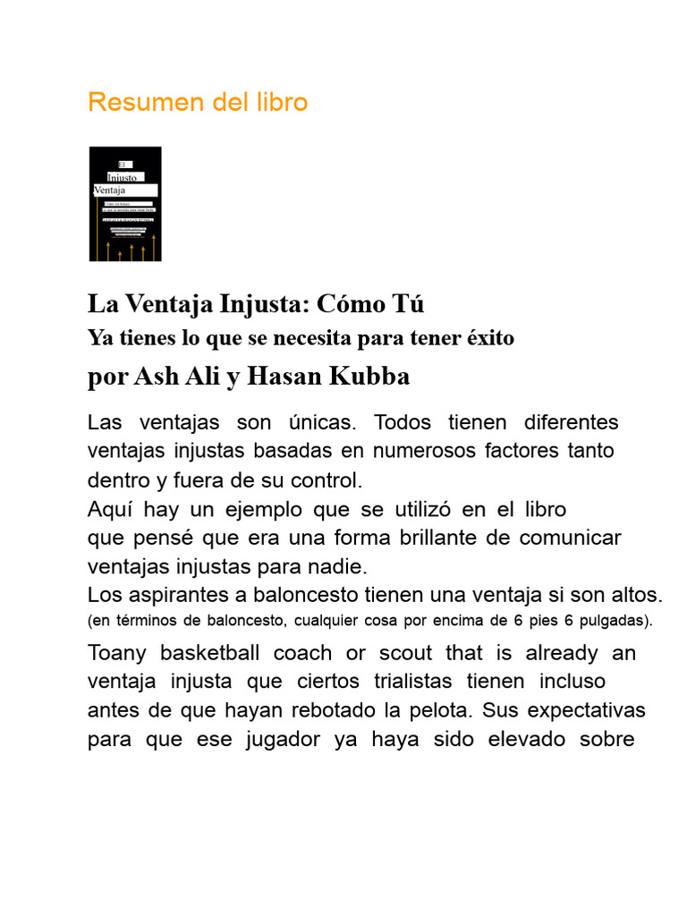 Ventajas Injustas en el Éxito Empresarial | PDF | Inteligencia ...