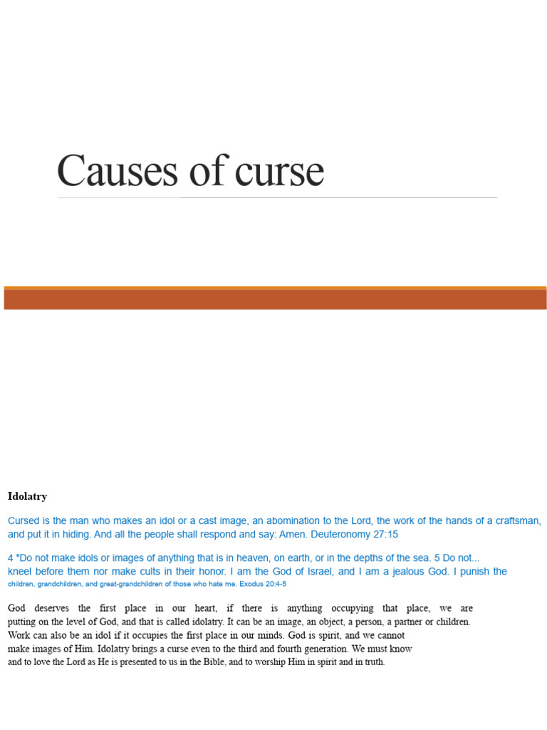 Causes of Curses in Scripture | PDF | Idolatry | Religious Belief And ...