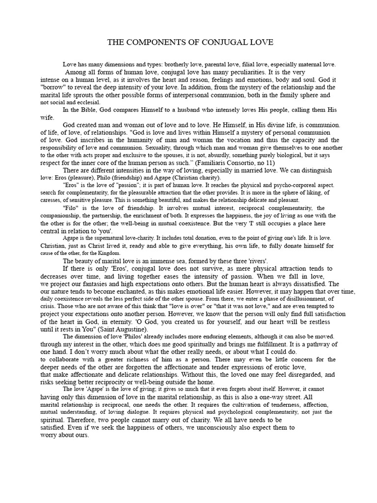 The Components of Marital Love | PDF | Love | Psychology