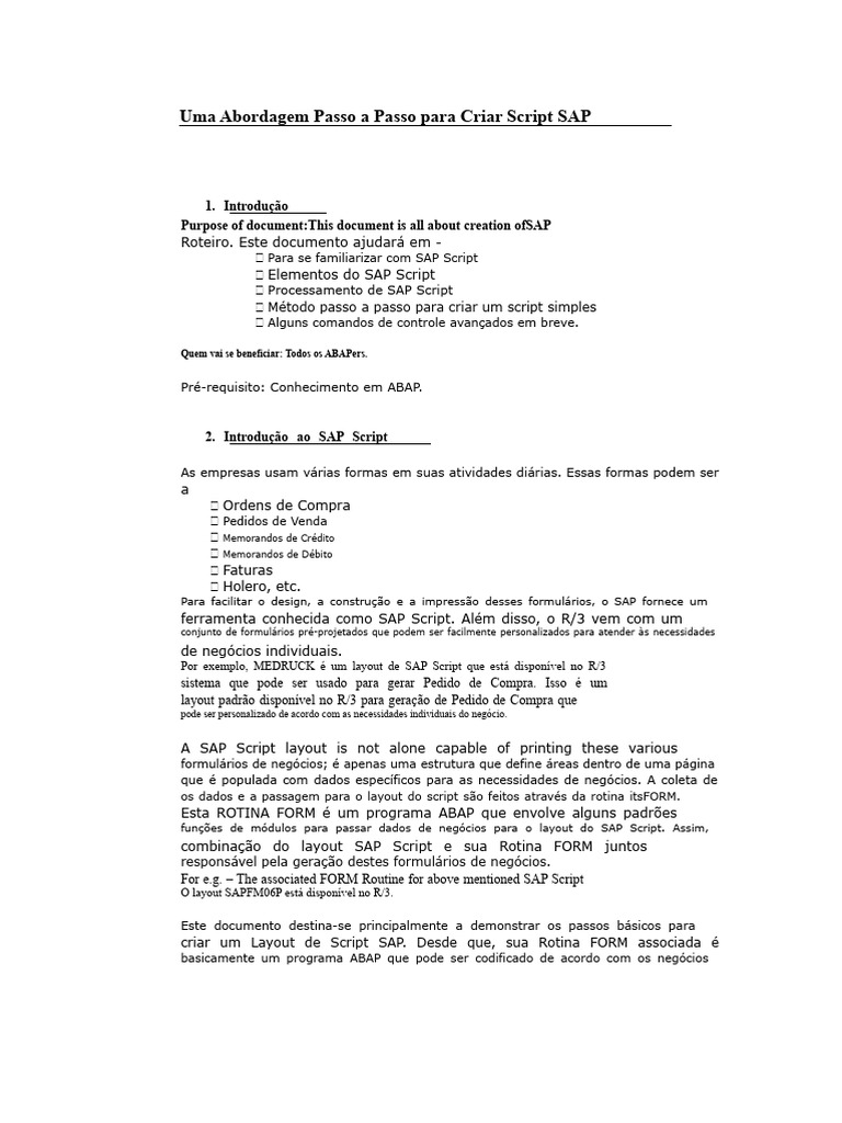 Guia Prático para Criar Script SAP | PDF | Janela (informática ...