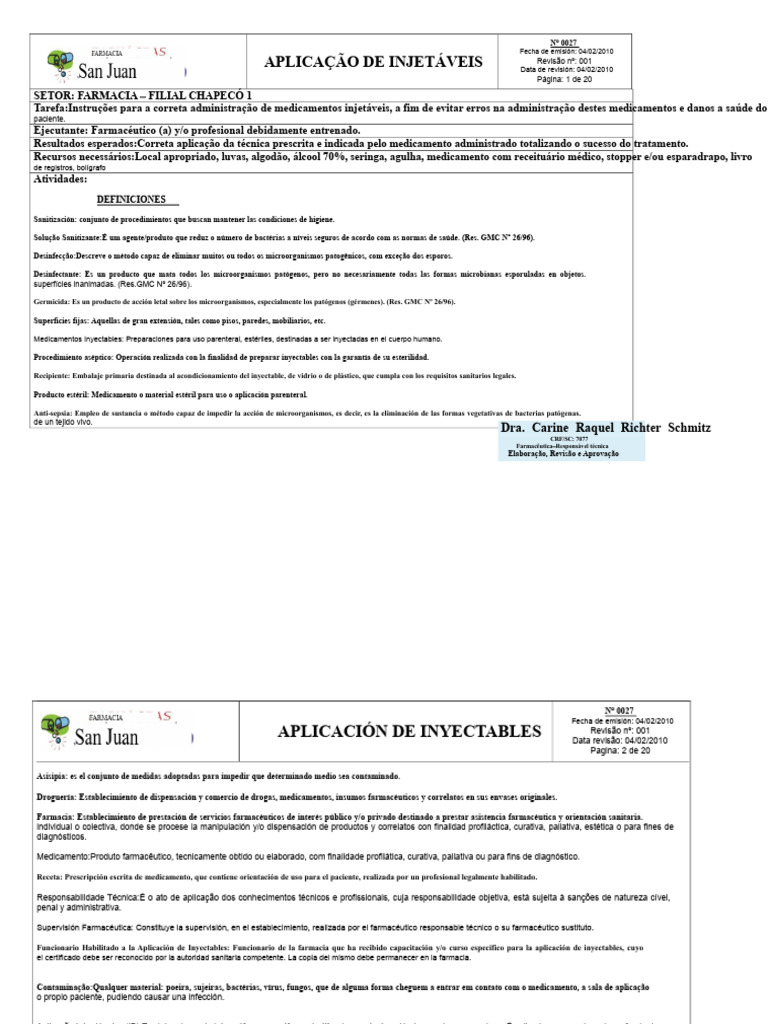 Pop 27 - Aplicación de Inyectables | PDF | Inyección (medicina) | Farmacia