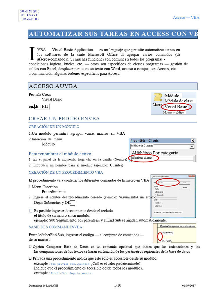 Automatización de Access con VBA | PDF | Visual Basic para Aplicaciones ...