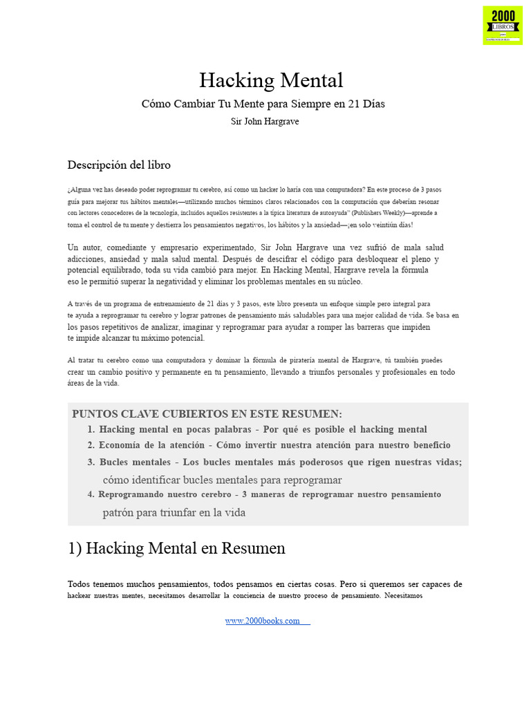 Mind Hacking.pdf | PDF | Mente | Pensamiento