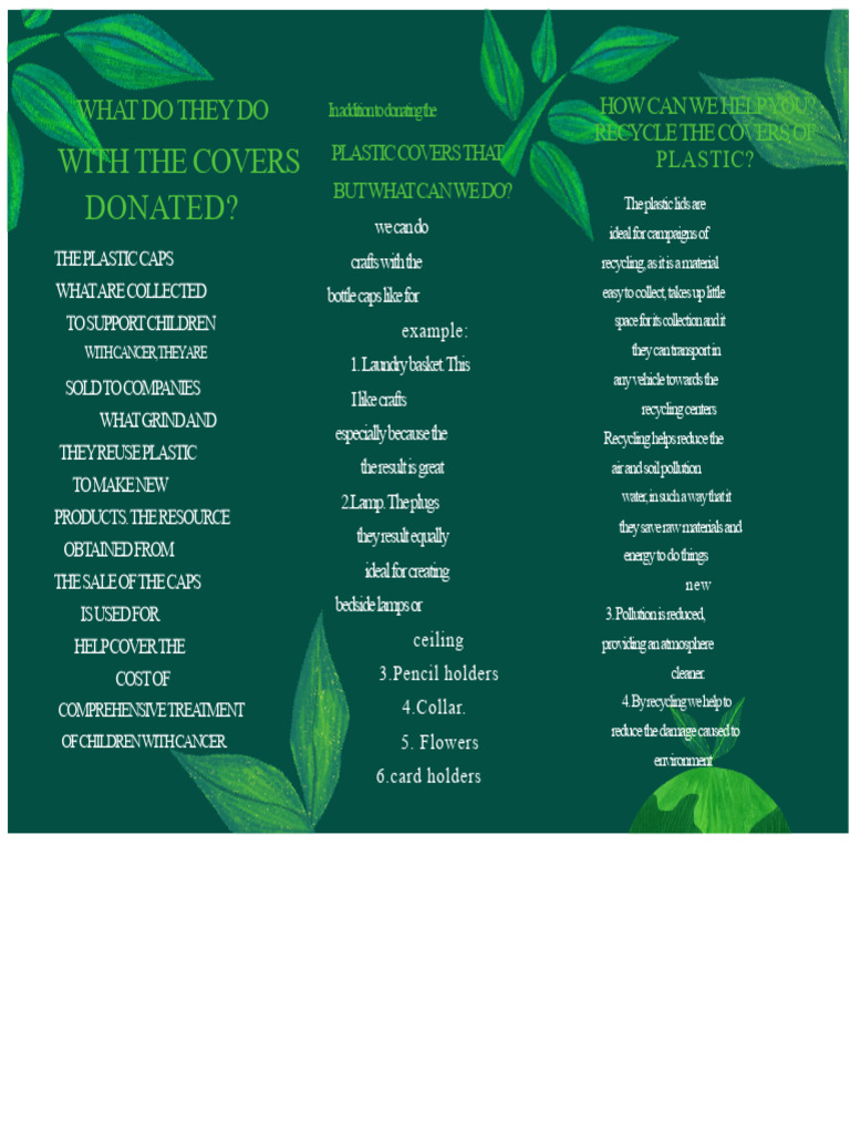 Illustrated Trifold Brochure On Environmental Care and Modern Recycling ...