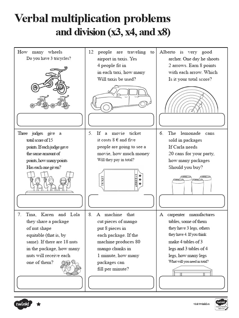 Verbal Math Problems: Multiplication & Division | PDF | Chess Theory ...