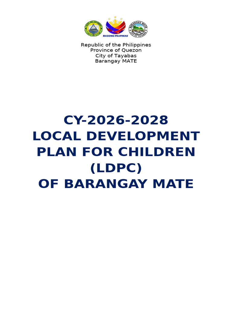 Local Development Plan for Children 2026-2028 | PDF | Nutrition | Diet ...