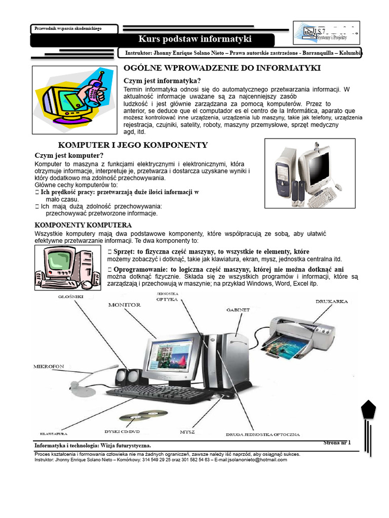 001 Podstawowy Podręcznik Informatyki - Kurs 1 | PDF