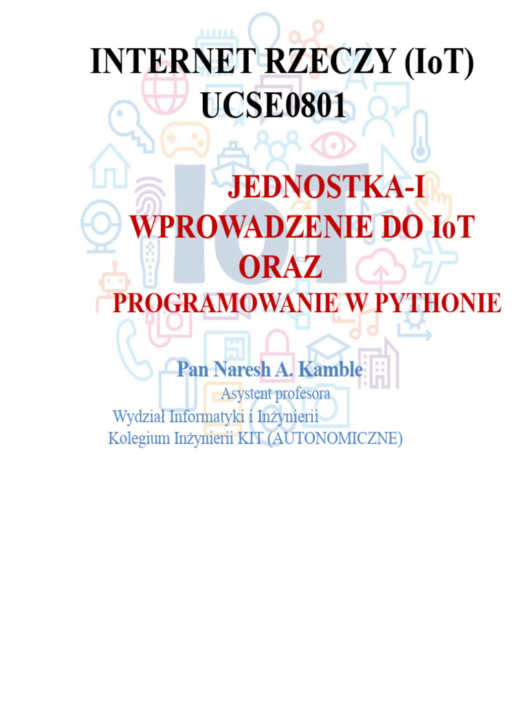 Jednostka I Wprowadzenie Do Iot I Programowania W Pythonie | PDF