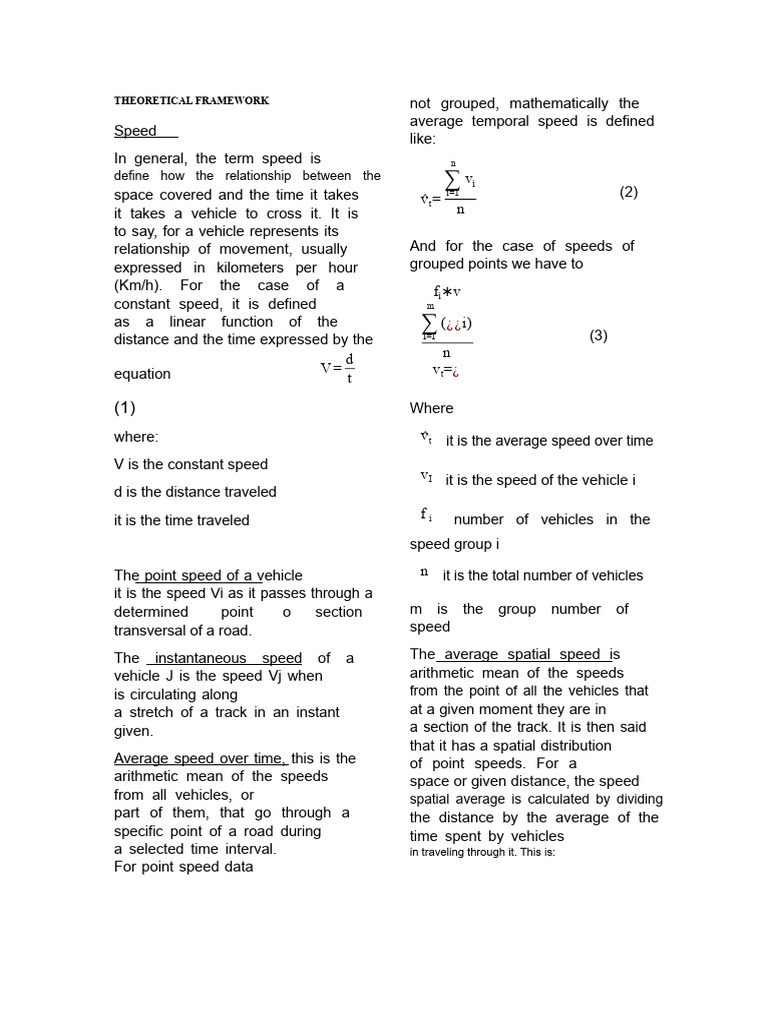 Theoretical Framework Speed | PDF | Speed | Mathematics