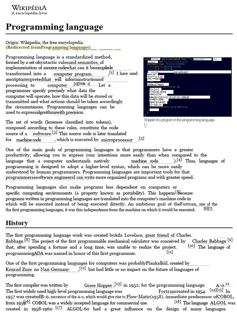 Programming language – Wikipedia, the free encyclopedia | PDF ...