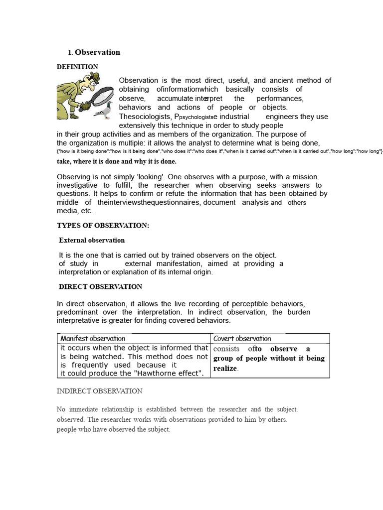 Understanding Observation Techniques | PDF | Nonverbal Communication ...