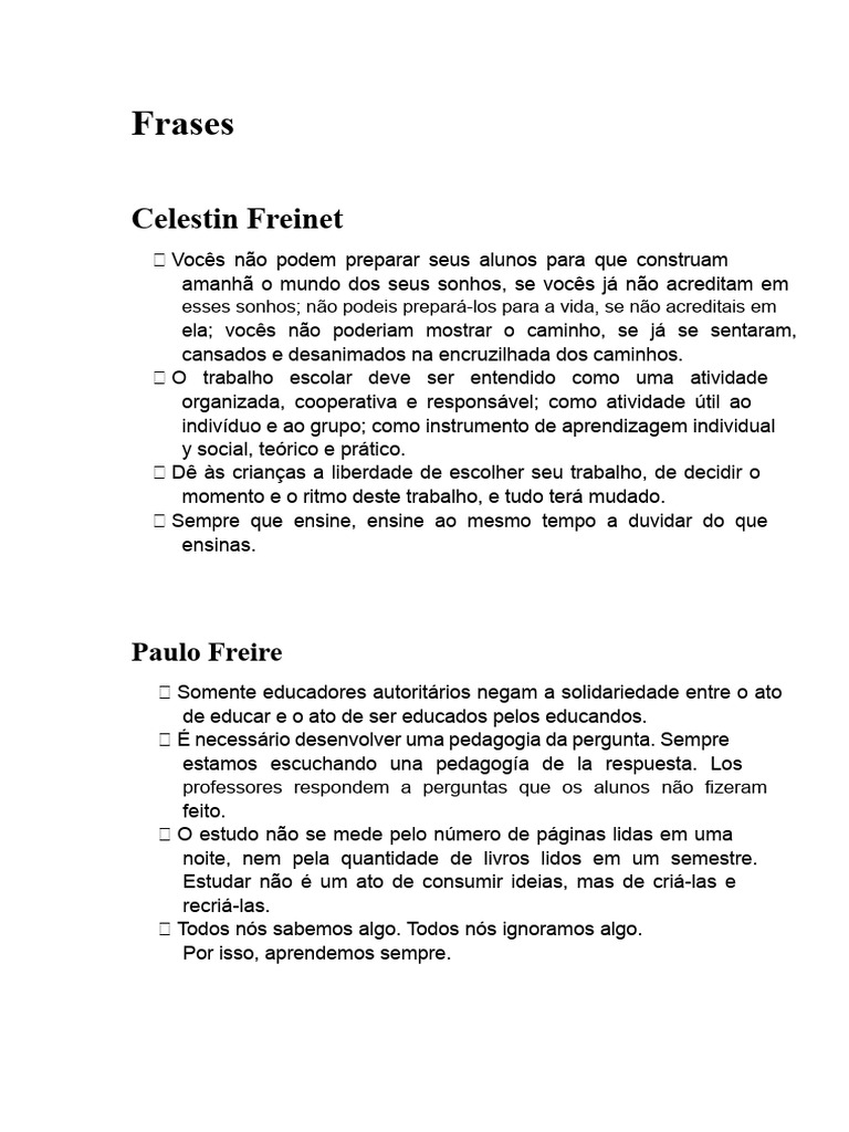 Reflexões sobre Educação e Aprendizagem | PDF