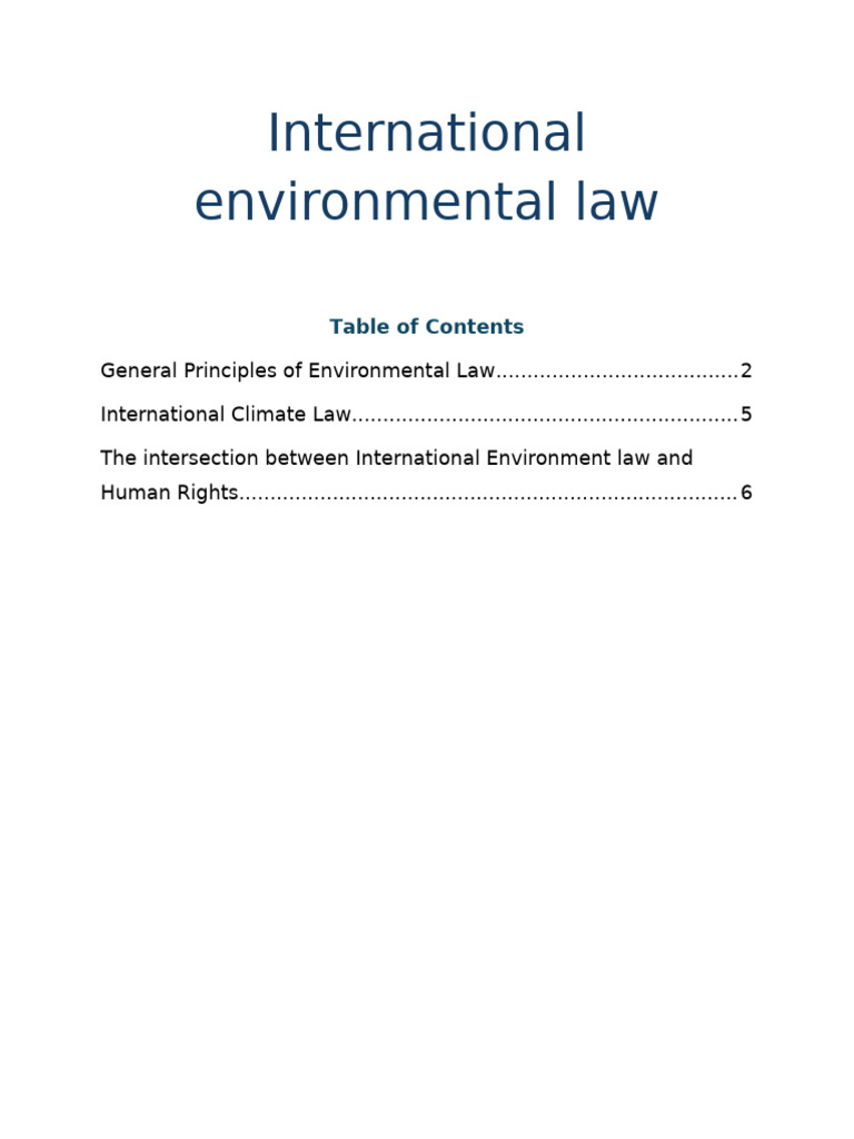 International Environmental Law | PDF | Environmental Law | United ...