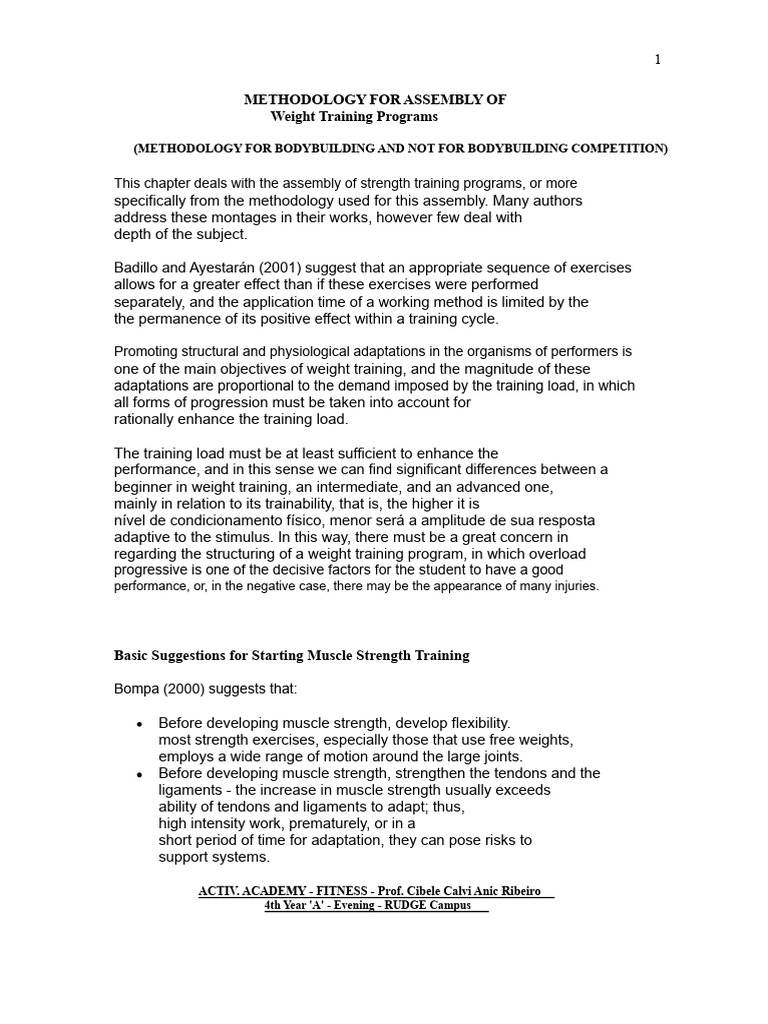 Workout planning | PDF | Anatomical Terms Of Motion | Strength Training