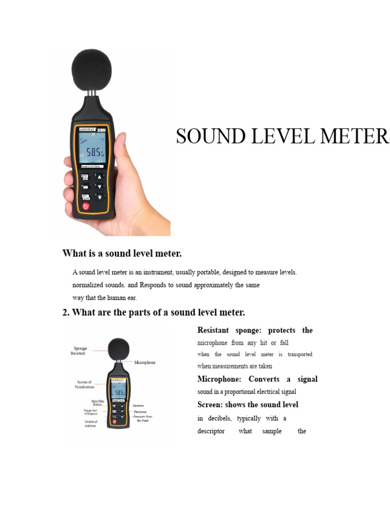 Sound Level Meter: Components & Uses | PDF | Microphone | Sound Production