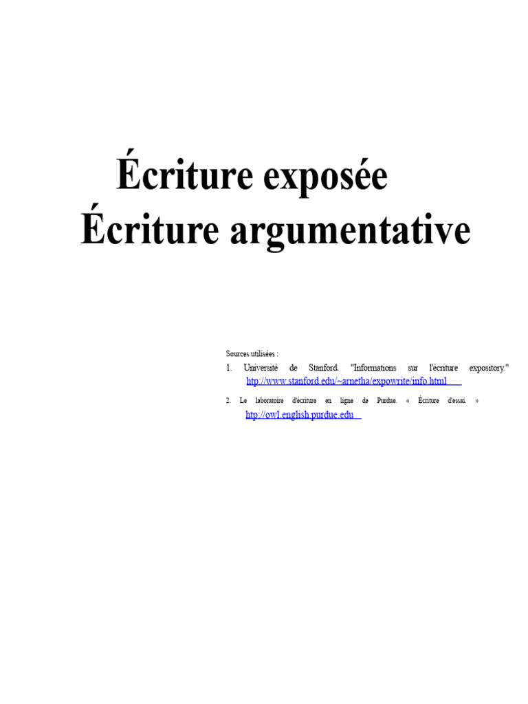 Guide sur l'écriture expositive et argumentative | PDF | Jeux ...