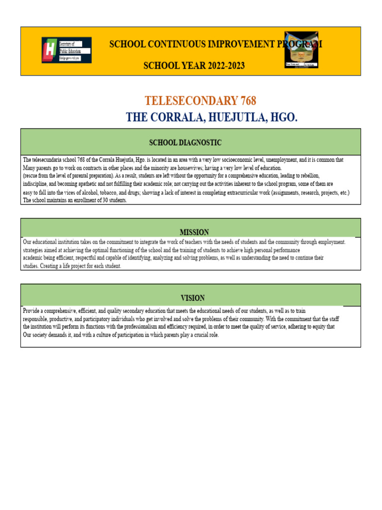 School Improvement Program 2022-2023 | PDF | Teachers