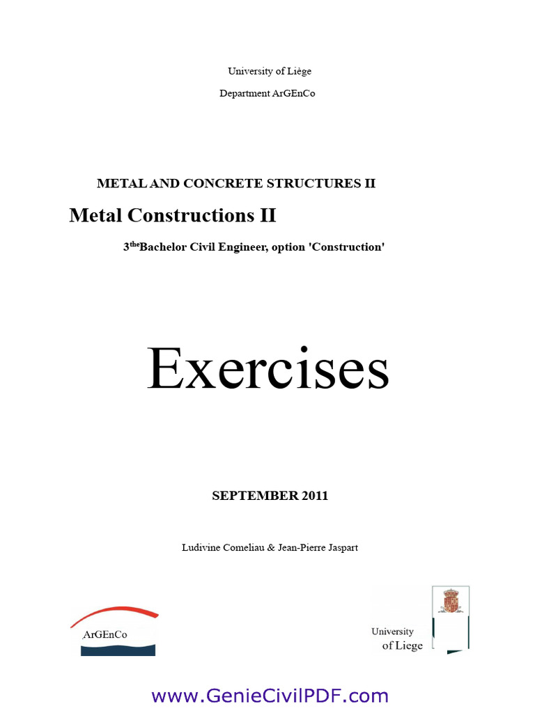 Metal Structures II Exercises Guide | PDF | Beam (Structure) | Bending