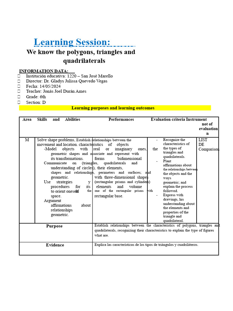 Understanding Triangles and Quadrilaterals | PDF | Shape | Triangle