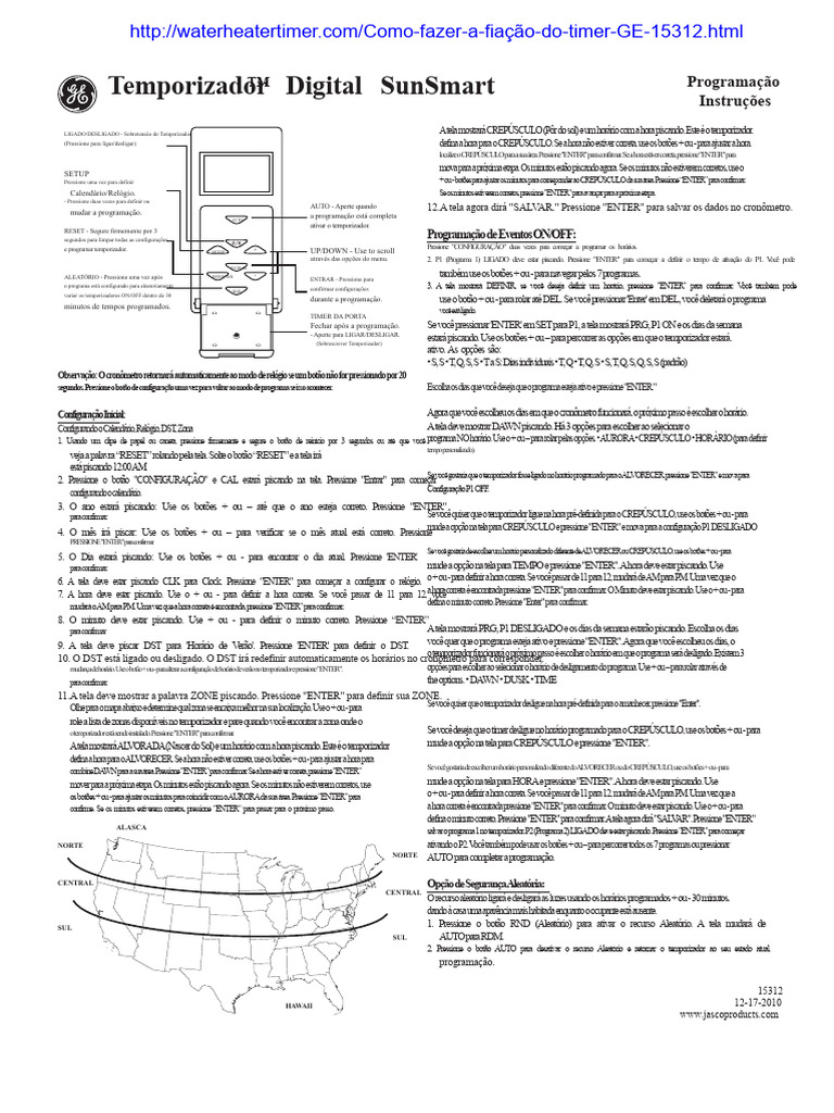 Manual Sun Smart GE 15312 | PDF | Conector elétrico | Cronômetro