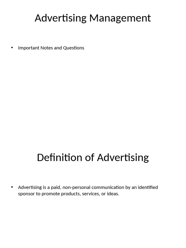 Advertising Management Essentials Guide | PDF