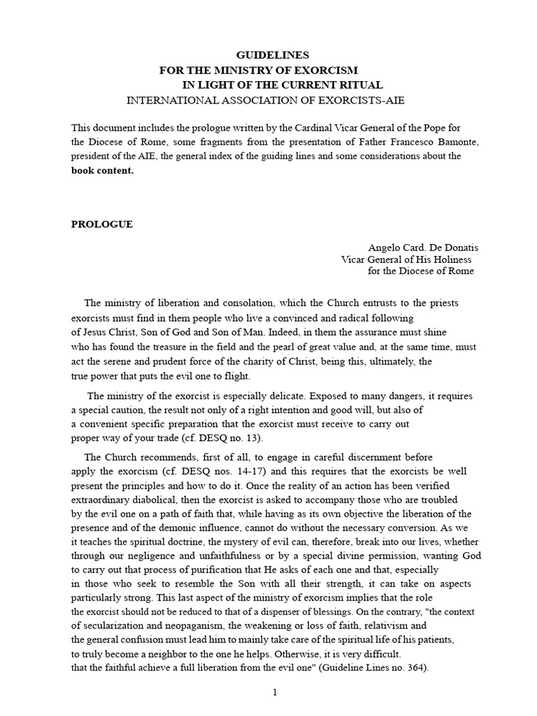 Exorcism Ministry Guidelines AIE | PDF | Exorcism | Jesus