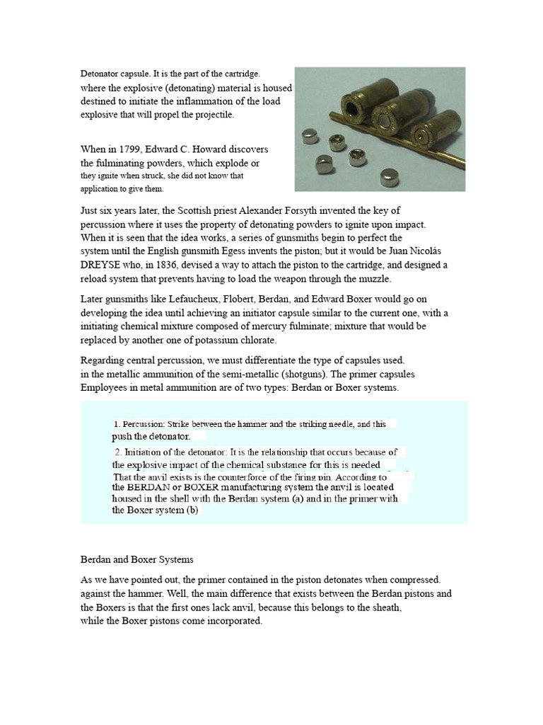 Explosive capsule.docx | PDF | Cartridge (Firearms) | Flight