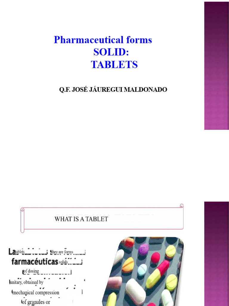 Overview of Pharmaceutical Tablets | PDF | Tablet (Pharmacy ...
