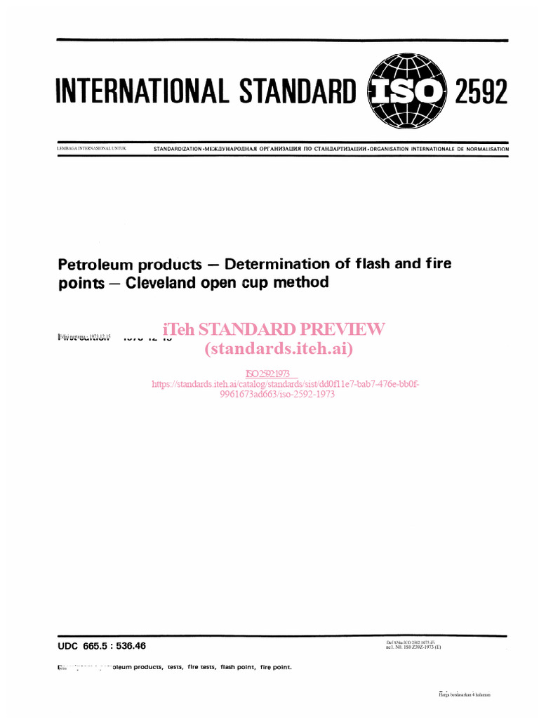 ISO 2592:1973 Standard Overview | PDF