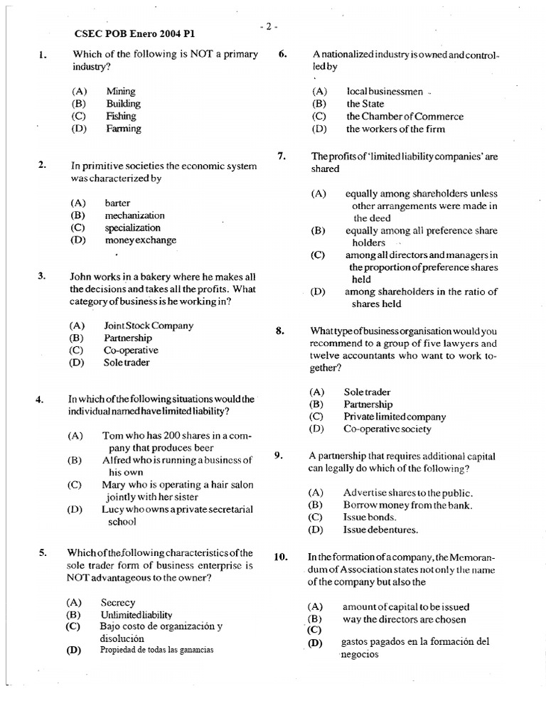 Costos y Ganancias en CSEC POB 2004 | PDF