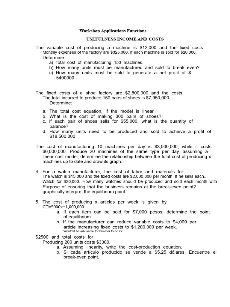 WORKSHOP UTILITY, INCOME AND COSTS 2021 | PDF | Cost Of Goods Sold ...