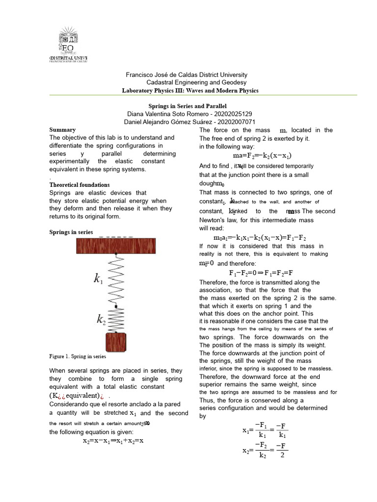 Spring Configurations Lab Guide | PDF | Force | Mass