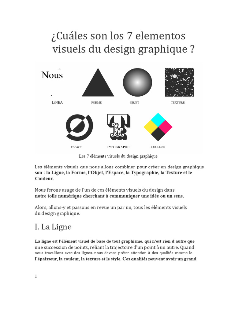7 éléments visuels du design graphique | PDF | Couleur | Graphisme