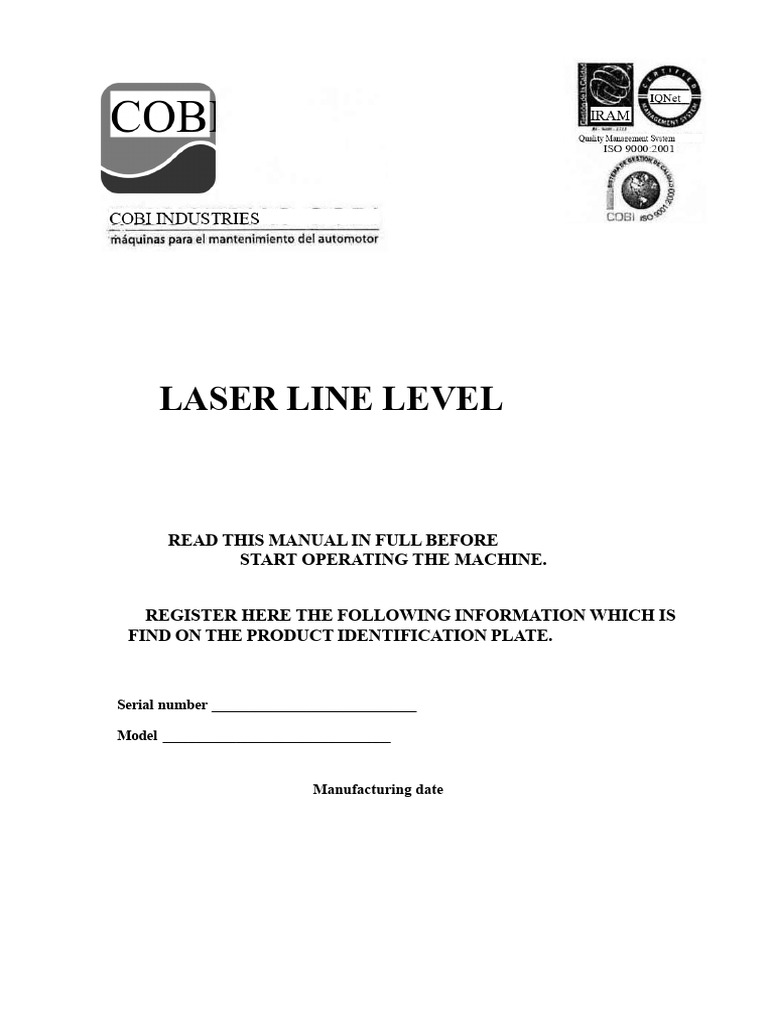Laser Line Level User Manual | PDF | Wheel | Automotive Technologies