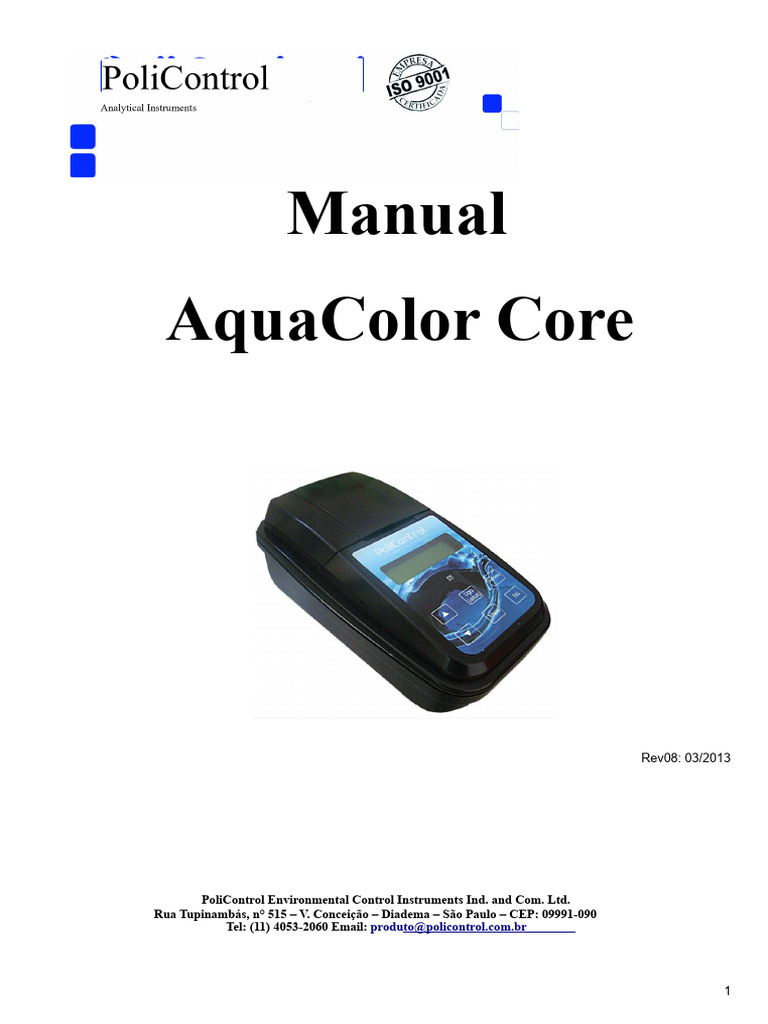 AquaColor Colorimeter User Manual | PDF | Calibration | Electrical ...