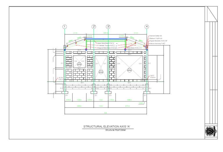 Structural Elevation Axis A (Roof Detail) Page 21 | PDF | Truss | Beam ...