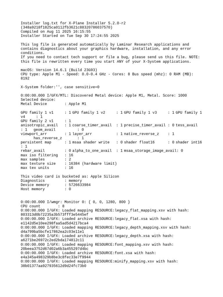 X-Plane Installer Log | PDF | Graphics Processing Unit | Computer ...