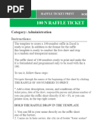 Raffle Sheet Template for 100 Numbers | PDF