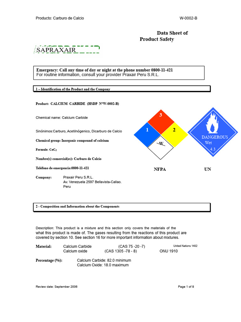 56 12723 Calcium Carbide | PDF | Chemistry | Chemical Substances