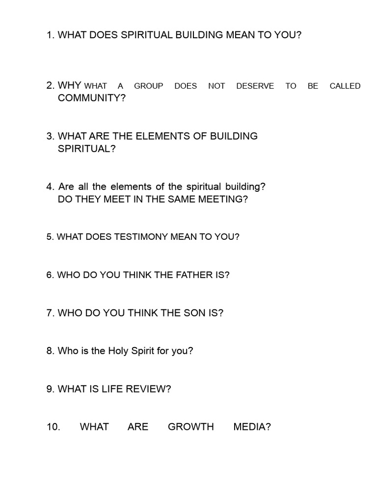 Exploring Spiritual Building Concepts | PDF | Theology | Christian ...