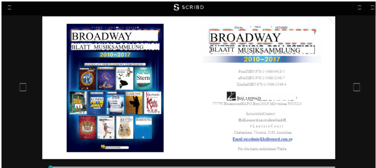 Broadway Notensammlung - 2010-2017 | PDF