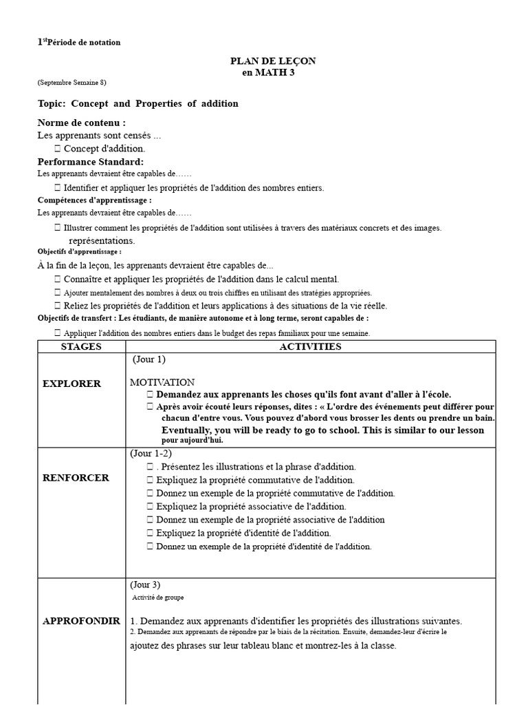 Propriétés de l'Addition en Math 3 | PDF | Entier naturel | Cognition