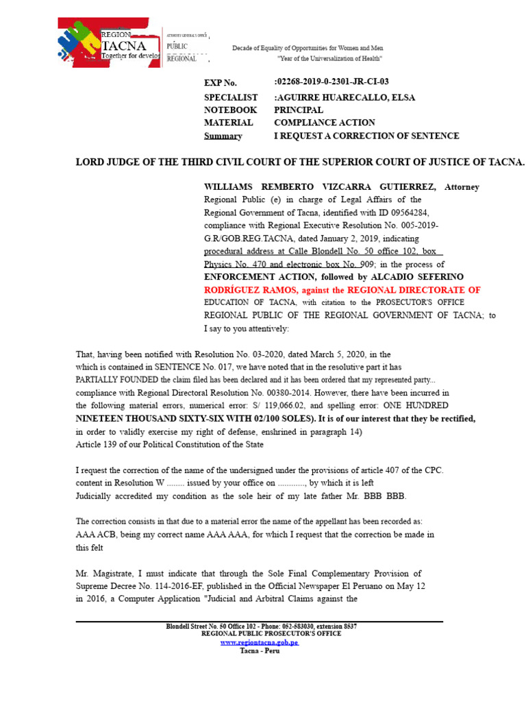 WRITTEN REQUEST FOR CORRECTION OF RESOLUTION | PDF | Prosecutor ...