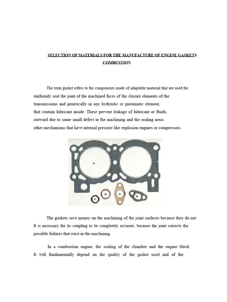 Engine Gasket Material Selection Guide | PDF | Strength Of Materials ...