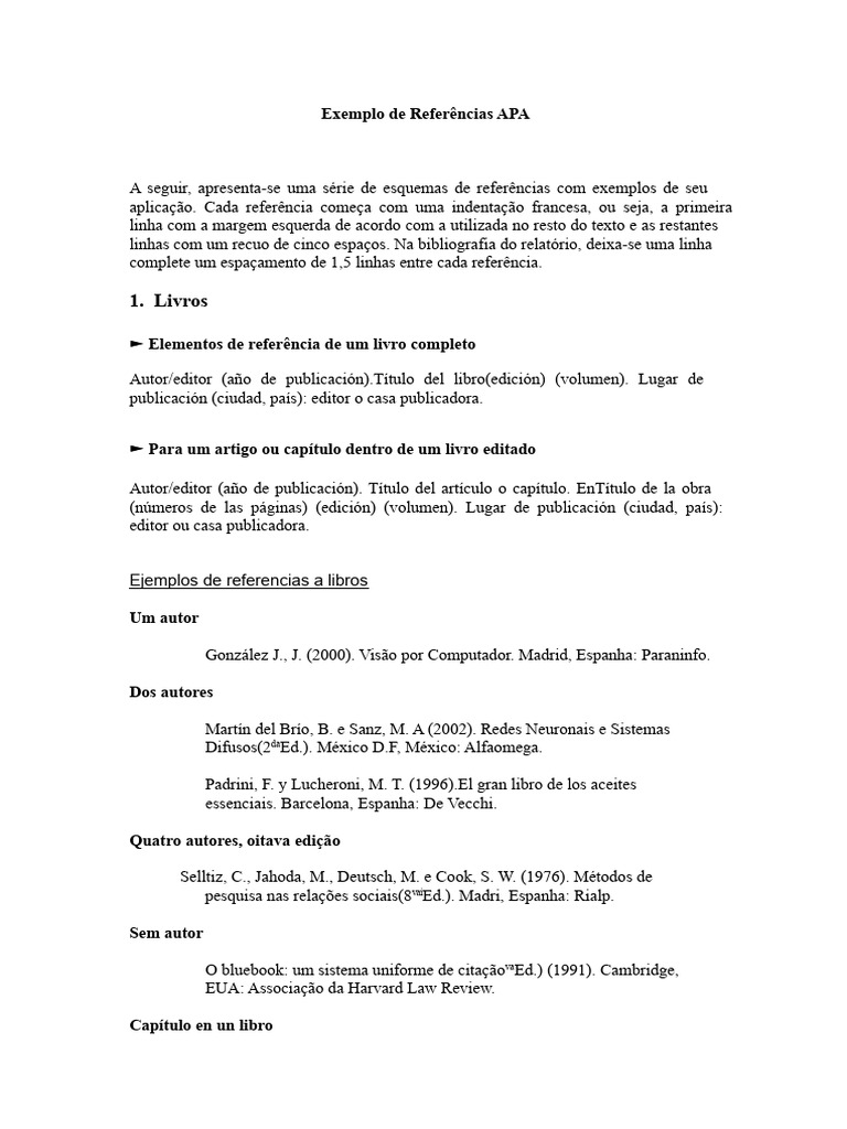 Exemplos de Referências em APA | PDF | Rede mundial de computadores ...